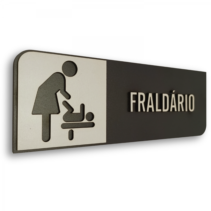 Placa de Sinalização Indicativa em MDF Efeito 3D - Fraldário